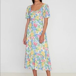 NWT faithful the brand Gabriela midi dress in traina floral print